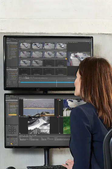 a person looking at flir raven software on a computer monitor