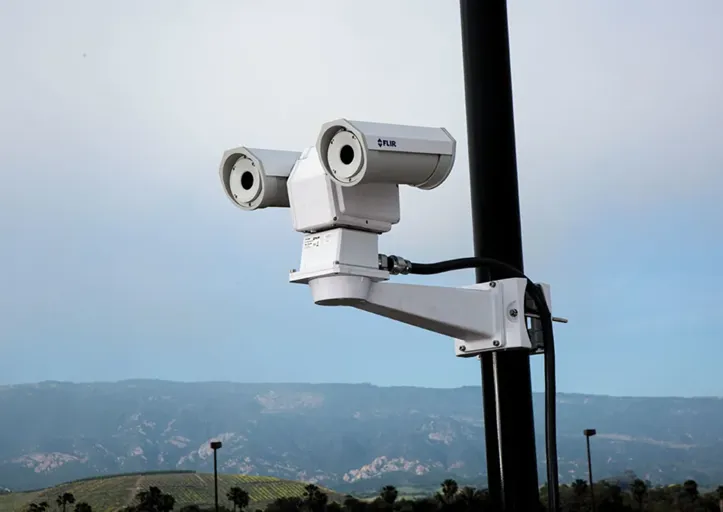 a flir triton camera mounted to a pole