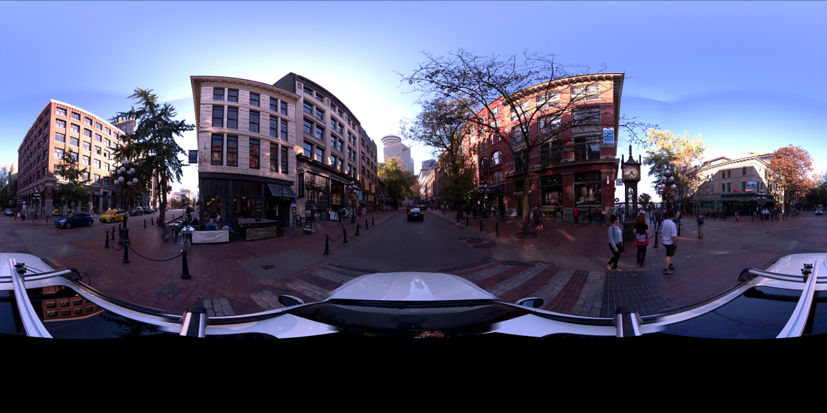 360-degree panoramic view of high-end retail space at shopping